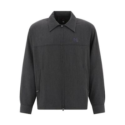 Needles Solid Zip-Up Collar Jacket Deep Gray Long Sleeve MR203CHARCOAL