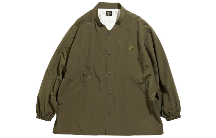 Needles SS21  Green Nylon Butterfly Logo Jacket. IN128A
