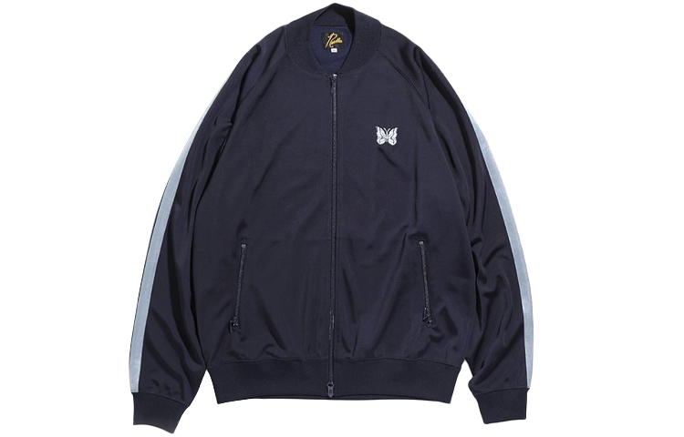 Needles SS21 Butterfly Embroidery Zip Jacket Unisex Blue IN190A