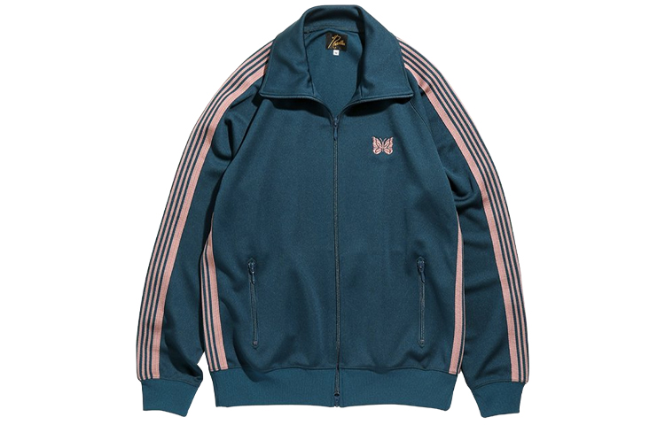 Needles SS21 Butterfly Logo Zip Jacket Blue IN180B