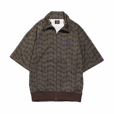 Needles SS21 Butterfly Print Short Sleeve Jacket Brown IN405A