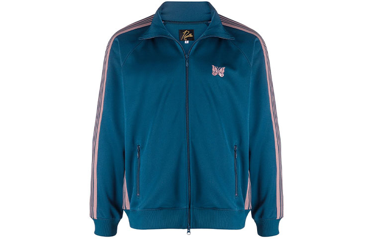 Needles SS21 Embroidered Butterfly Logo Track Jacket Blue IN180