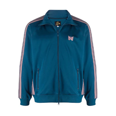 Needles SS21 Embroidered Butterfly Logo Track Jacket Blue IN180