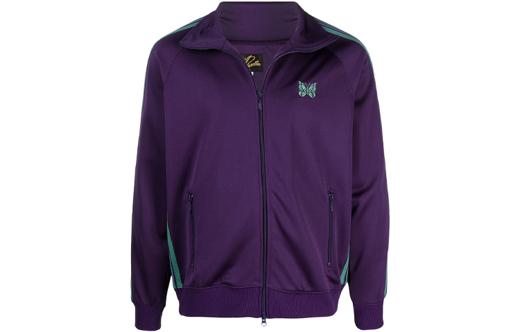 Needles SS21 Purple Butterfly Logo Embroidered Track Jacket IN180VIOLA