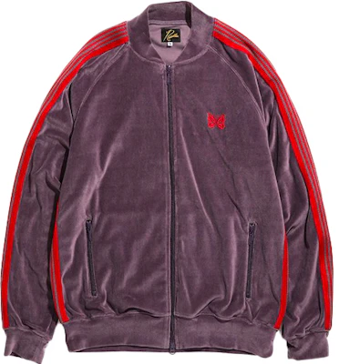 Needles SS21 紫色天鵝絨蝴蝶刺繡飛行夾克 IN185C Buy Needles SS21 紫色天鵝絨蝴蝶刺繡飛行夾克 IN185C