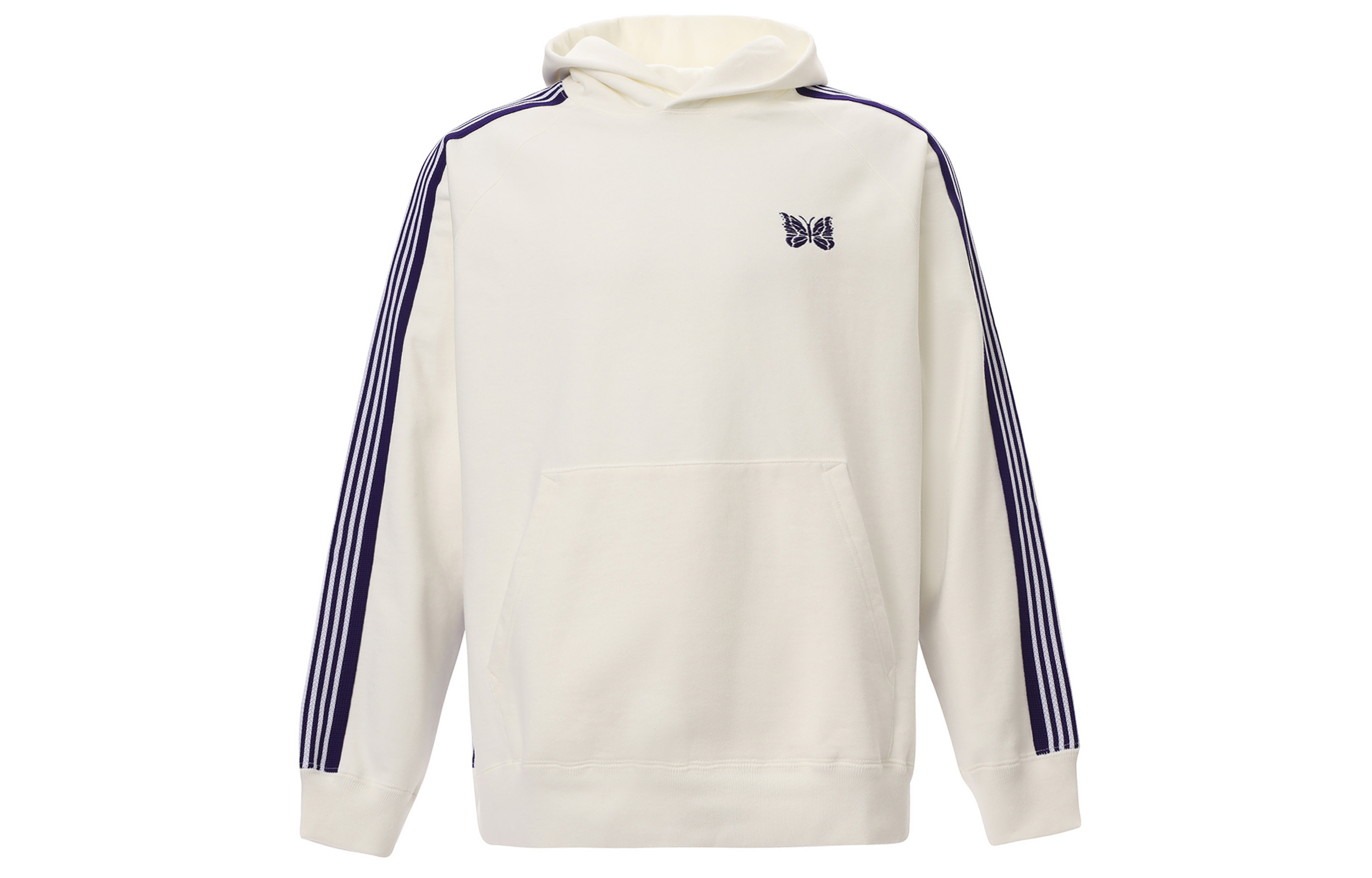 Needles SS21 Velvet Striped Track Sweatshirt Unisex White IN186A