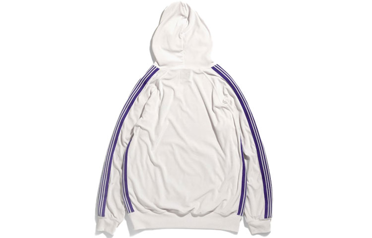 Lookbook Needles SS21 Velvet Striped Track Sweatshirt Unisex White IN186A