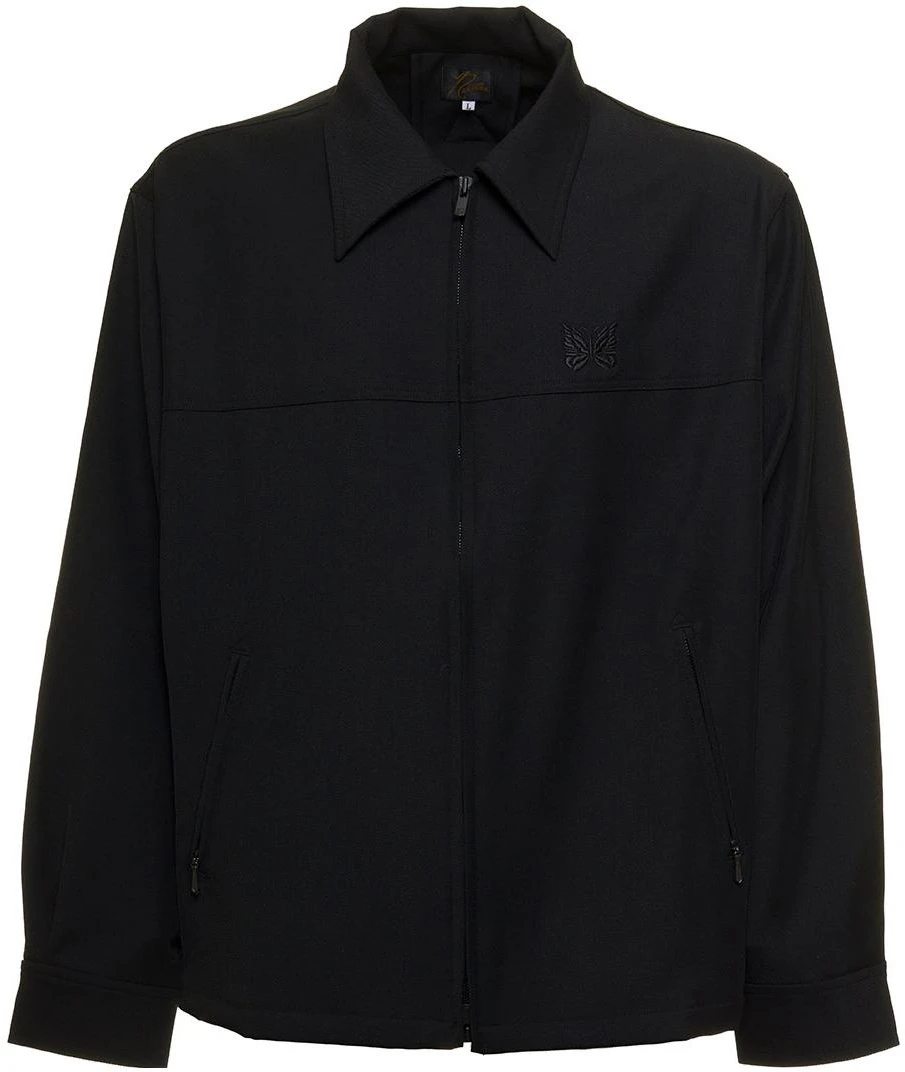 needles-ss-22-black-zip-up-sweatshirt-jacket-with-logo-embroidery-for-men-kp-125-dblack