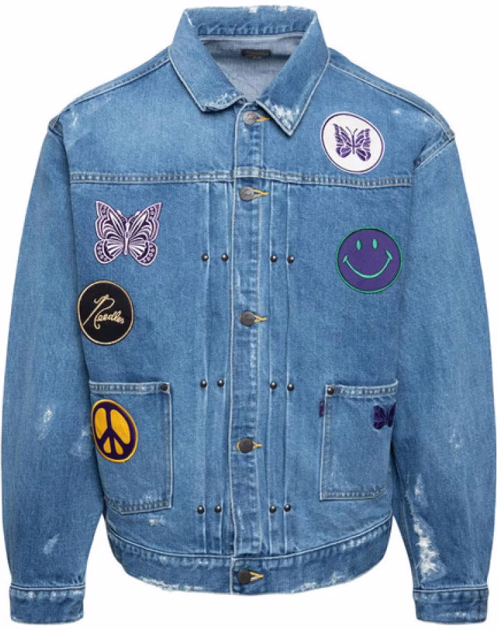 needles-ss-22-butterfly-smiley-print-denim-jacket-blue-mens-kp-137000-indigo
