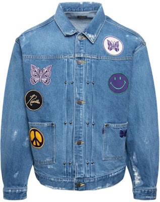 Needles SS22 蝴蝶笑臉印花牛仔外套 藍色 男款 KP137000INDIGO Buy Needles SS22 蝴蝶笑臉印花牛仔外套 藍色 男款 KP137000INDIGO