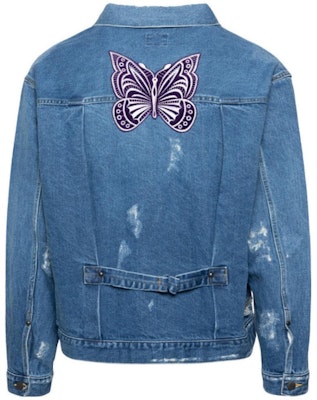 Needles SS22 蝴蝶笑臉印花牛仔外套 藍色 男款 KP137000INDIGO Lookbook Needles SS22 蝴蝶笑臉印花牛仔外套 藍色 男款 KP137000INDIGO