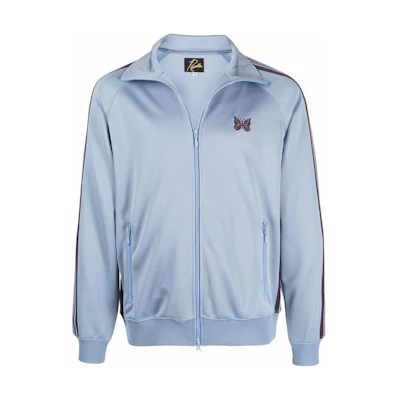 Needles SS22 Embroidered Logo High Neck Zip Track Jacket Blue () KP218SAXBLUE