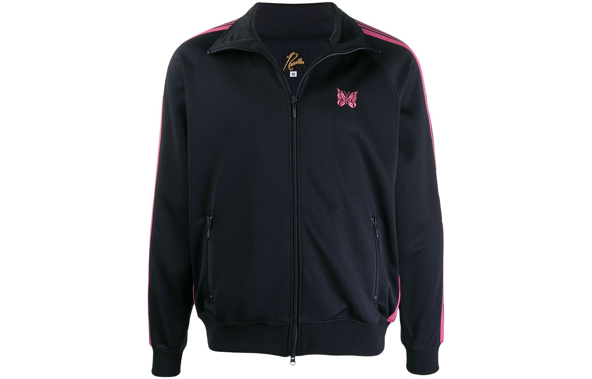 Needles SS22 Side Stripe Butterfly Embroidery Track Jacket Black () GL215C000