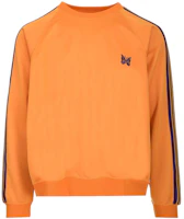 Needles SS22 Yellow Printed Striped Crewneck Sweatshirt KP219B Needles SS22 Yellow Printed Striped Crewneck Sweatshirt KP219B