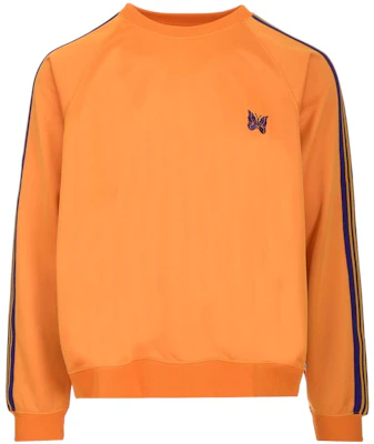 Needles SS22 Kuning Bercetak Jalur Crewneck Sweatshirt KP219B Buy Needles SS22 Kuning Bercetak Jalur Crewneck Sweatshirt KP219B