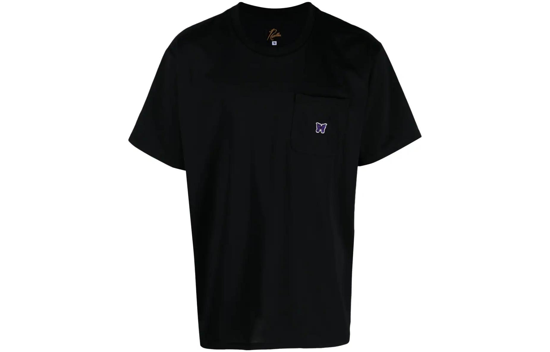 Needles SS23  Black Butterfly Logo Crewneck T-Shirt MR318-BLACK