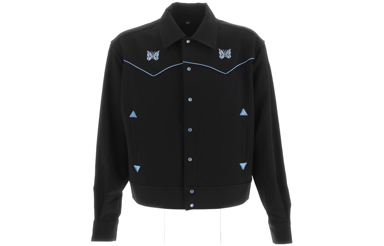 Needles SS23 Black Collared Standard Sleeve Jacket MR201000BLACK