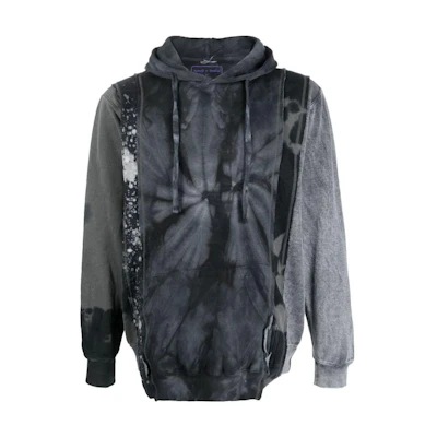 Needles SS23 Bleach Effect Drawstring Hoodie Grey () LQ315