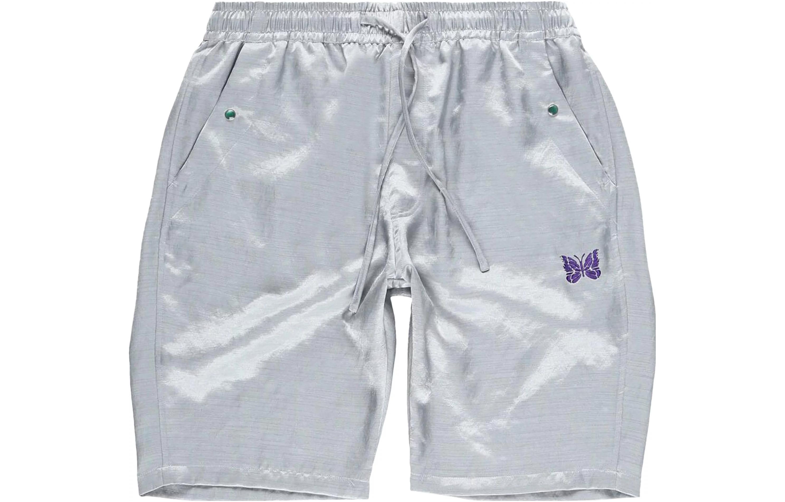 Needles SS23 Blue Animal Print Drawstring Straight Shorts for Men MR255-BLUE