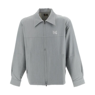 Needles SS23 Butterfly Print Zip-Up Jacket Grey Long Sleeve MR203000GREY