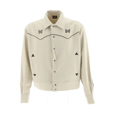 Needles SS23 Cowboy Jacket Butterfly Print Collared Beige Outerwear MR201000BEIGE