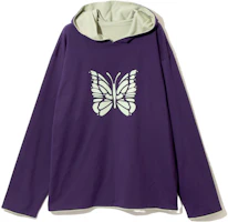 Needles SS23 Reversible Graphic Hoodie Unisex Purple Green NS268B Needles SS23 Reversible Graphic Hoodie Unisex Purple Green NS268B
