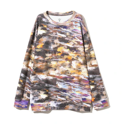 Needles SS23 Smudge Effect Crewneck Pullover Sweatshirt Men Multicolor MR856B