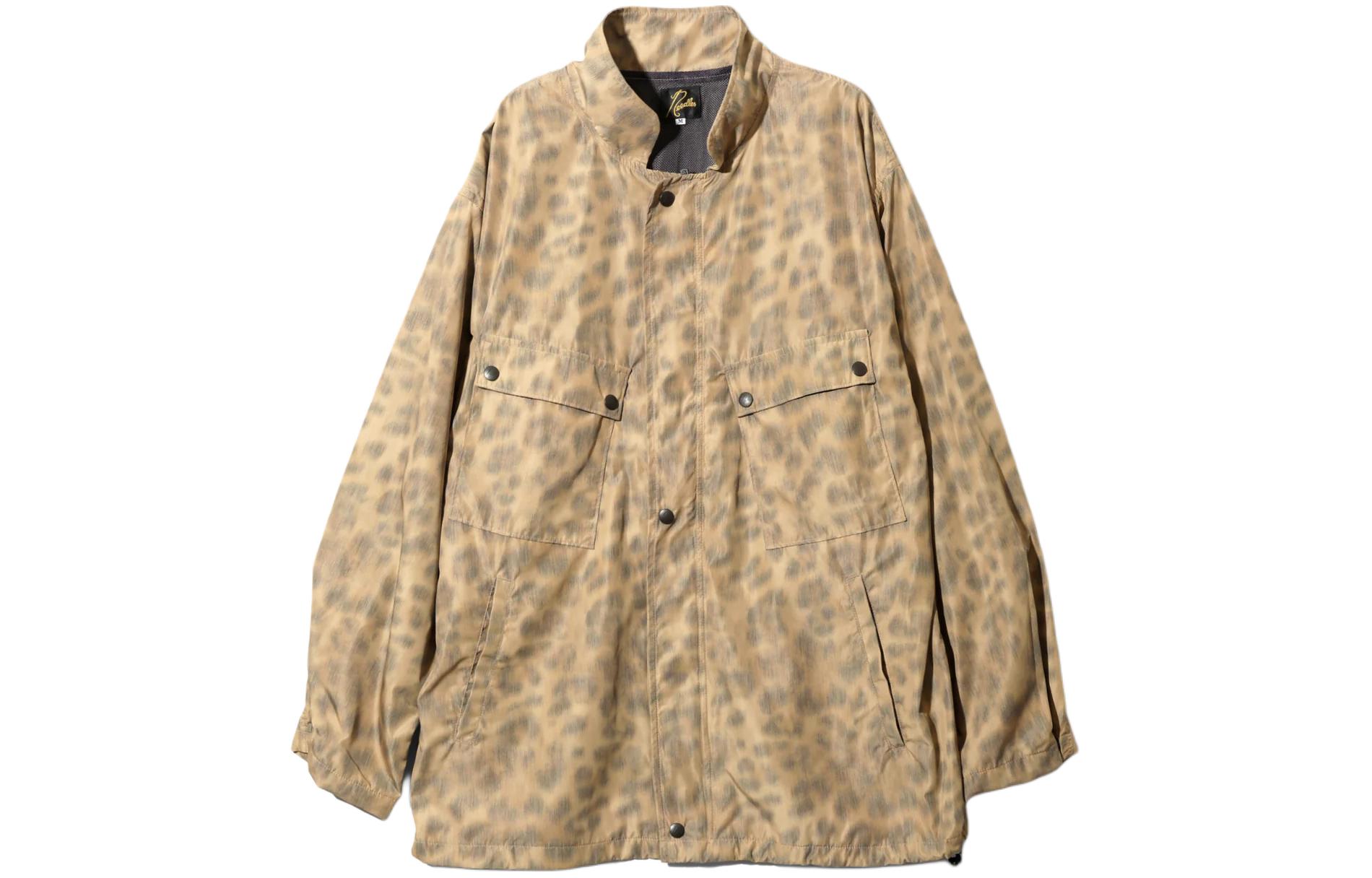 Needles SS24 Animal Print Stand Collar Button-Up Jacket Brown Unisex OT068A