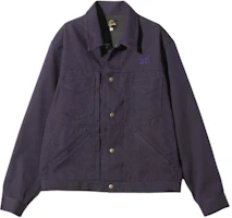 Needles SS24 Butterfly Embroidered Button-Up Jacket Unisex Purple OT186C Needles SS24 Butterfly Embroidered Button-Up Jacket Unisex Purple OT186C