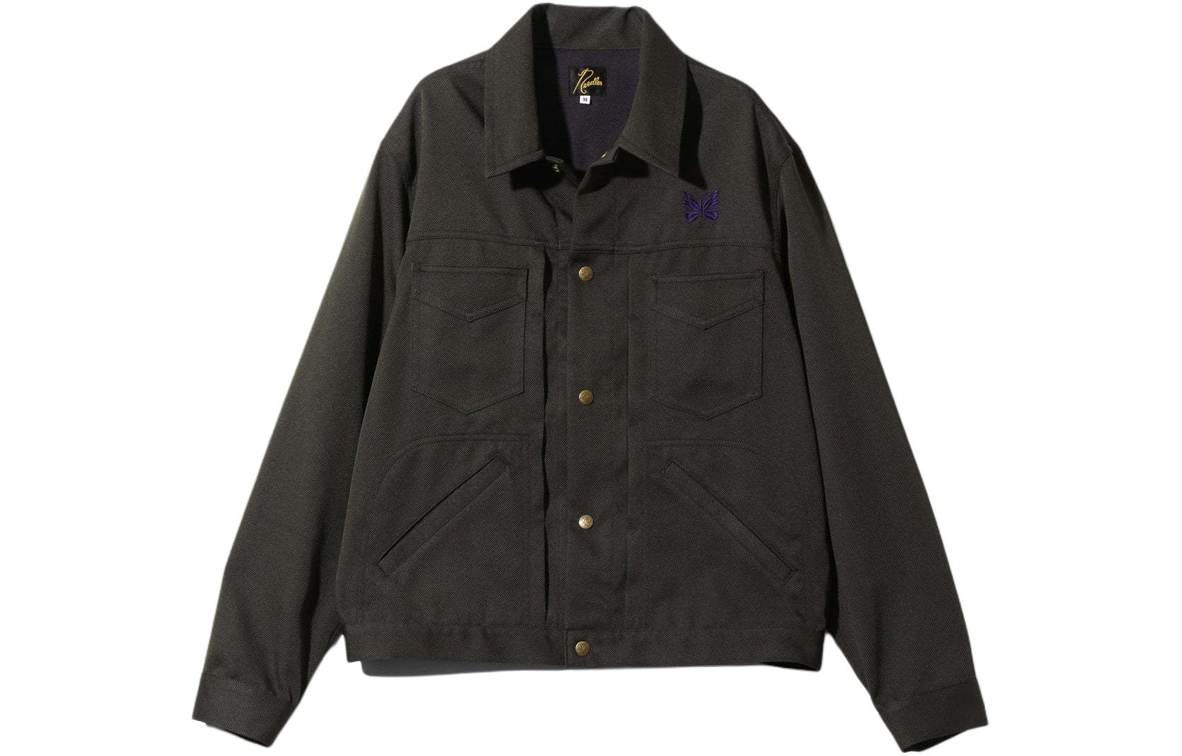 Needles SS24 Butterfly Embroidered Single-Breasted Jacket Green Unisex OT186B