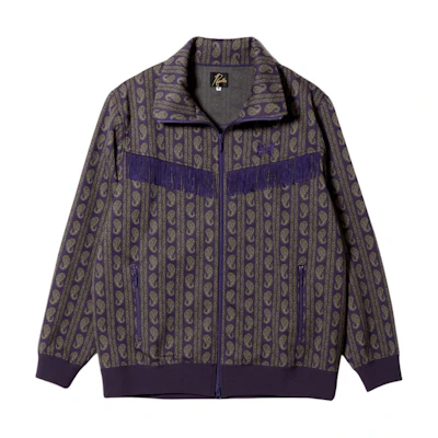 Needles SS24 Fringe Butterfly Embroidered Zip Jacket Unisex Purple OT1506B