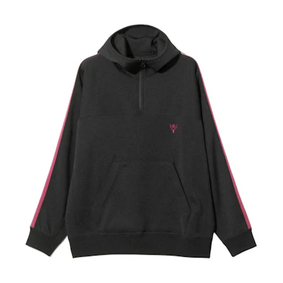 Needles SS24 Half-Zip Pullover Kangaroo Pocket Jacket Unisex Black OT603C
