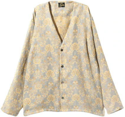 Needles SS24 黃色提花V領長袖針織外套 男女款 OT190A Buy Needles SS24 黃色提花V領長袖針織外套 男女款 OT190A