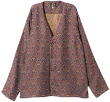 Needles SS24 Jacquard V-Neck Single-Breasted Jacket Brown Red Unisex OT190C Needles SS24 Jacquard V-Neck Single-Breasted Jacket Brown Red Unisex OT190C