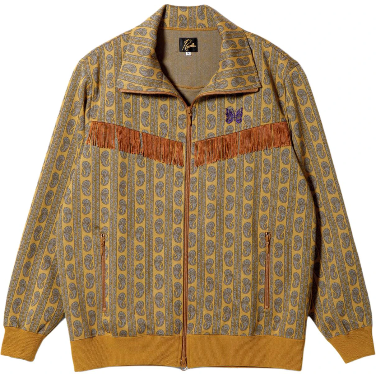 needles-ss-24-mustard-butterfly-embroidered-fringe-zip-jacket-unisex-ot-1506-a