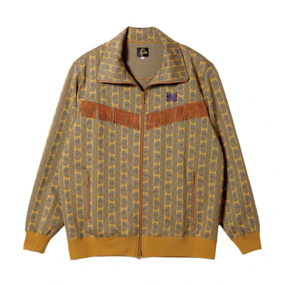 Needles SS24 Mustard Butterfly Embroidered Fringe Zip Jacket Unisex OT1506A