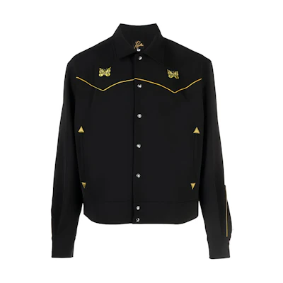Needles SS24 Oversized Butterfly Embroidered Jacket Black NS150