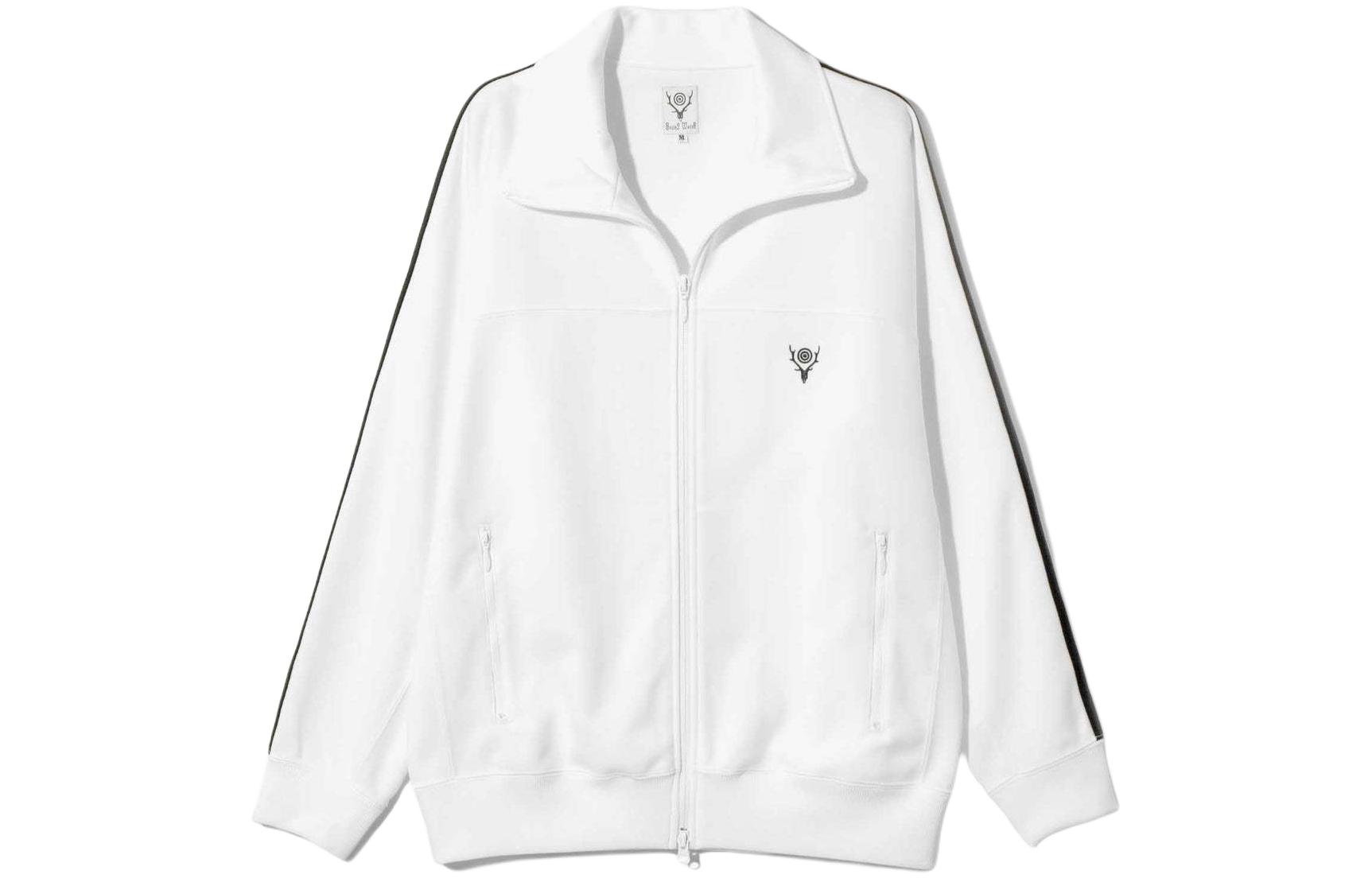 Needles SS24 Side Zip Long Sleeve Jacket Unisex White OT602A