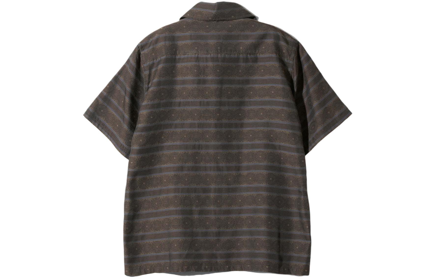 Lookbook Needles SS24 條紋提花短袖襯衫 男女同款 木炭灰 OT111B