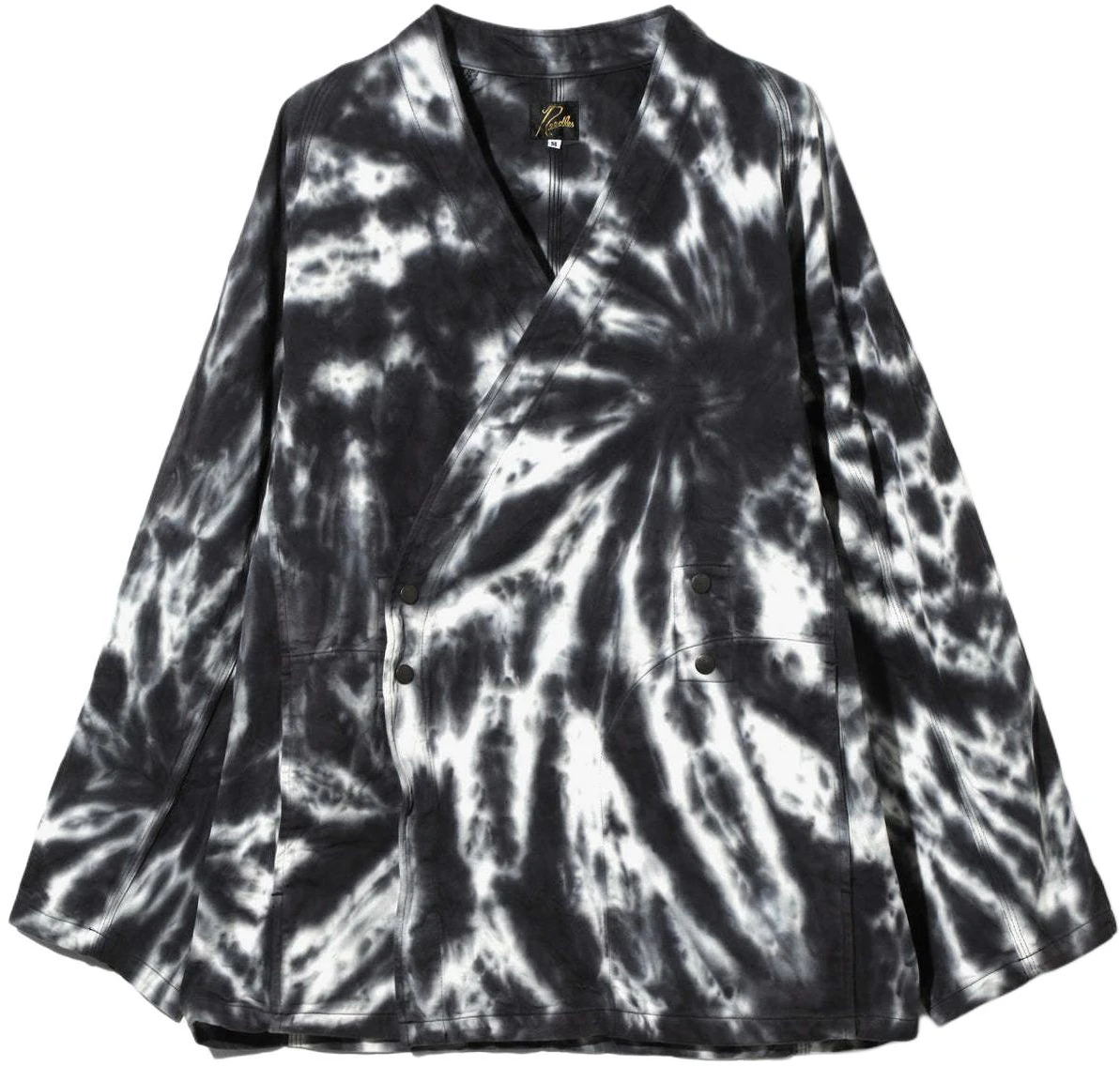 needles-ss-24-triple-stitch-snap-button-v-neck-jacket-unisex-black-ot-1500-b