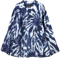 Needles SS24 Triple Stitch Snap V-Neck Jacket Unisex Indigo Blue OT1500A Needles SS24 Triple Stitch Snap V-Neck Jacket Unisex Indigo Blue OT1500A