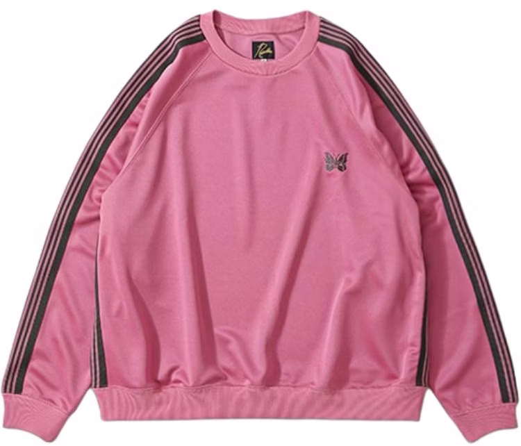 needles-striped-butterfly-print-crewneck-sweatshirt-unisex-light-purple-mr-285-b