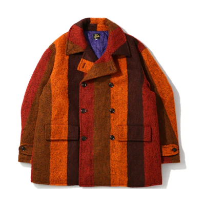 Needles Striped Double-Breasted Long-Sleeve Jacket Brown Unisex NS085