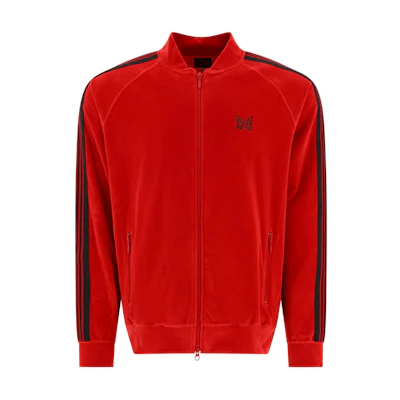 Needles Striped Logo Embroidered Track Jacket Red () NS251-ARED