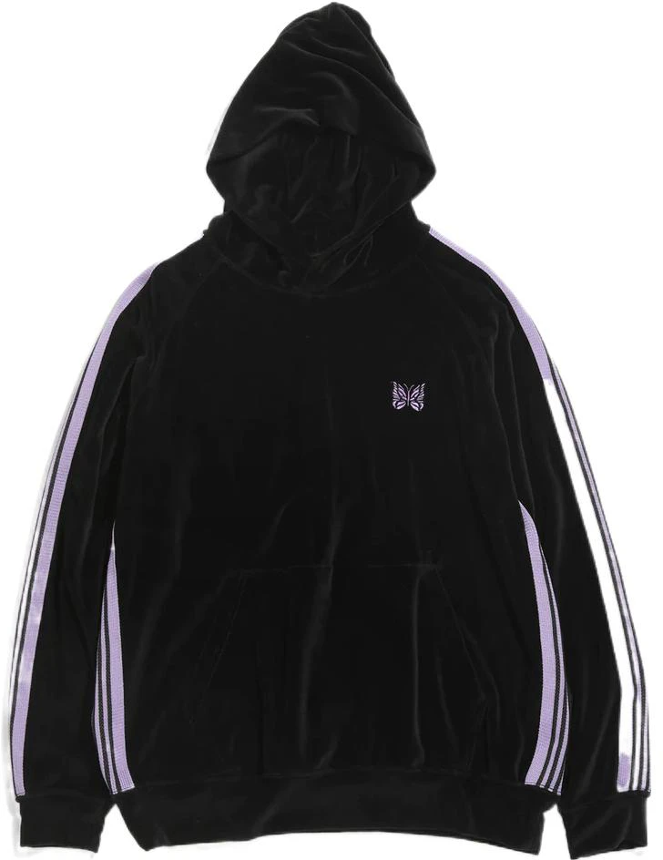 needles-striped-oversized-hoodie-unisex-black-kp-226