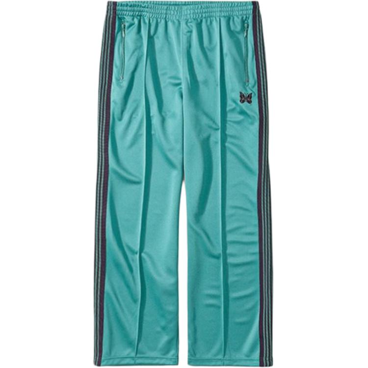 Needles Striped Relaxed Straight-Fit Elastic Waist Pants Unisex Green MR286C