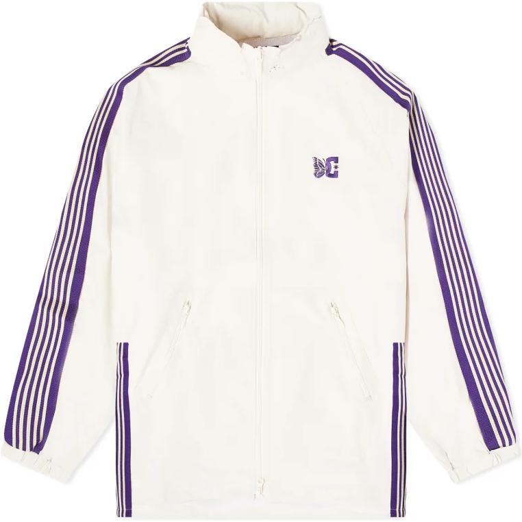 Needles Striped Stand Collar Zip Jacket White () MR605-IVR