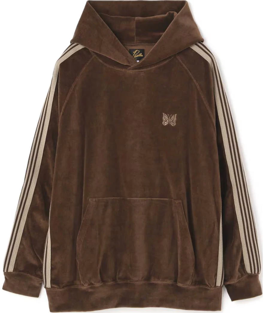 needles-striped-tape-hoodie-brown-unisex-lq-235-b