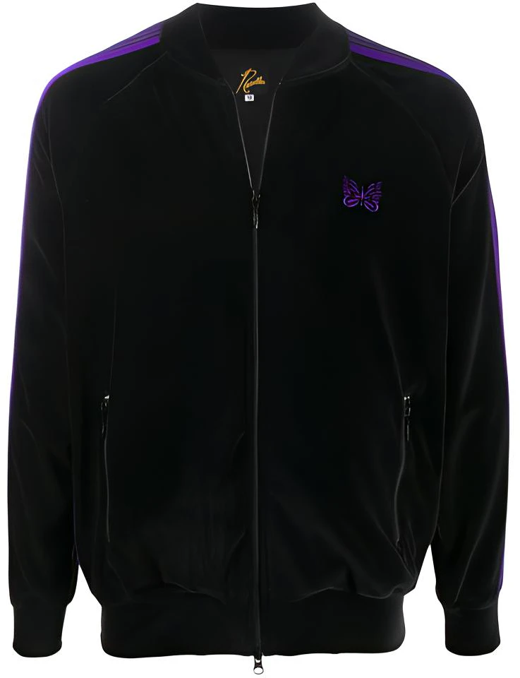 needles-textured-side-striped-suede-bomber-jacket-black-gl-220-c