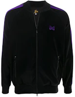 Needles Textured Side Striped Suede Bomber Jacket Black () GL220C Needles Textured Side Striped Suede Bomber Jacket Black () GL220C